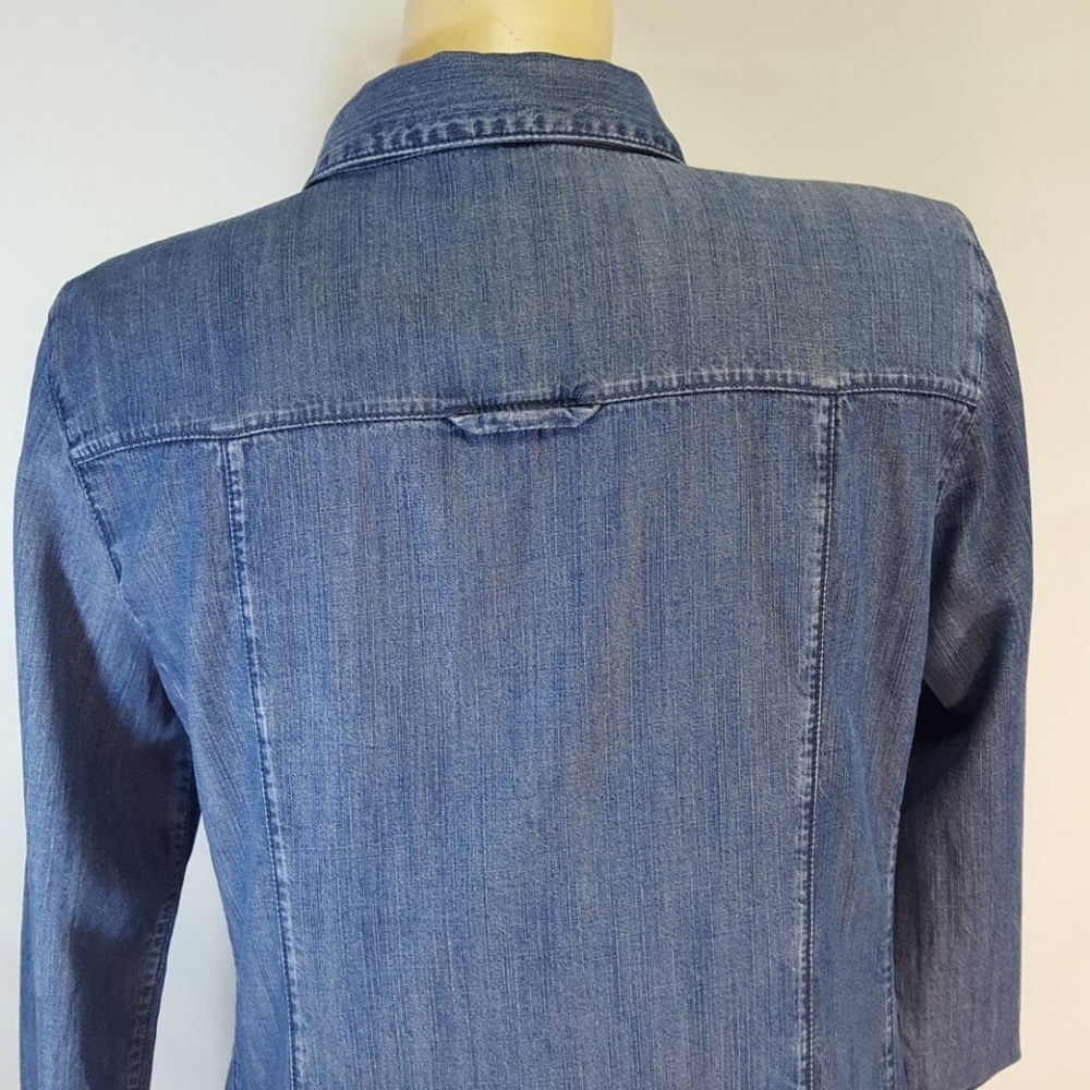 EILEEN FISHER DENIM STIRT DRESS (XS/TP) Blue Midi - Picture 6 of 8